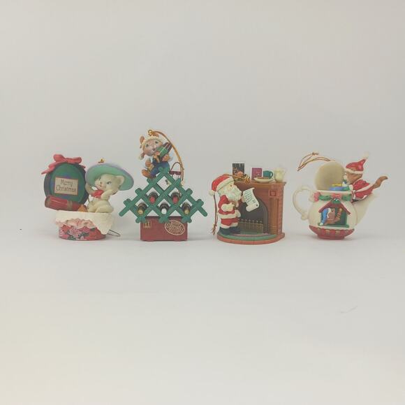 LUSTRE FAME LTD Vintage Xmas Ornaments Dated 1995 (Lot of 4) - Picture 1 of 10